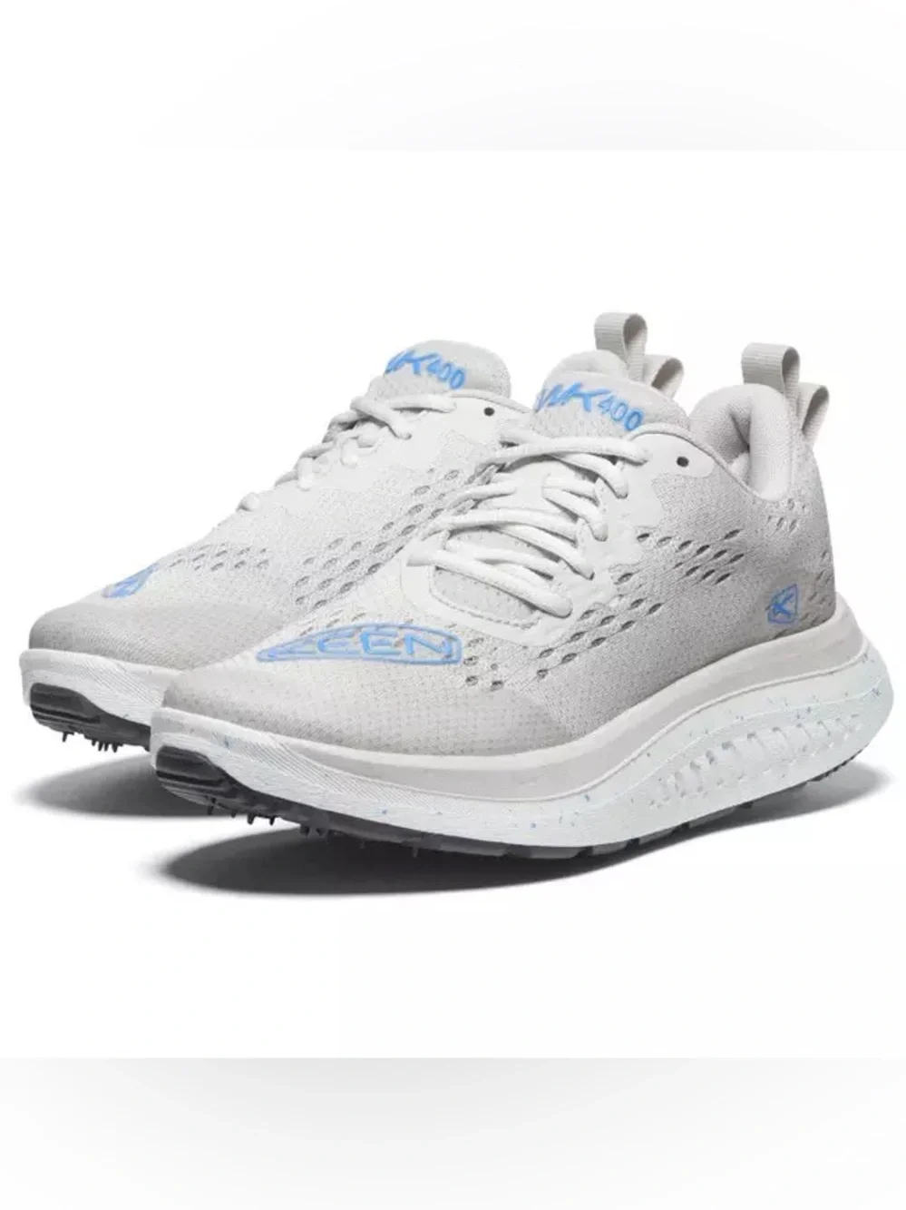 Keen Women's WK400 Light Gray Athletic Walking Shoes Vapor Grey/ Azul Blue